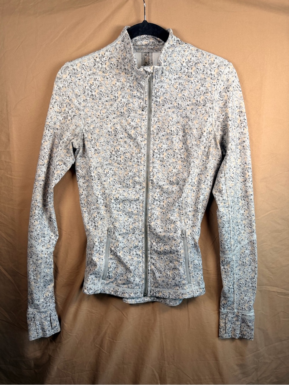 Lululemon Define Jacket Size 6 Gray Floral Full Zip Running Athleisure